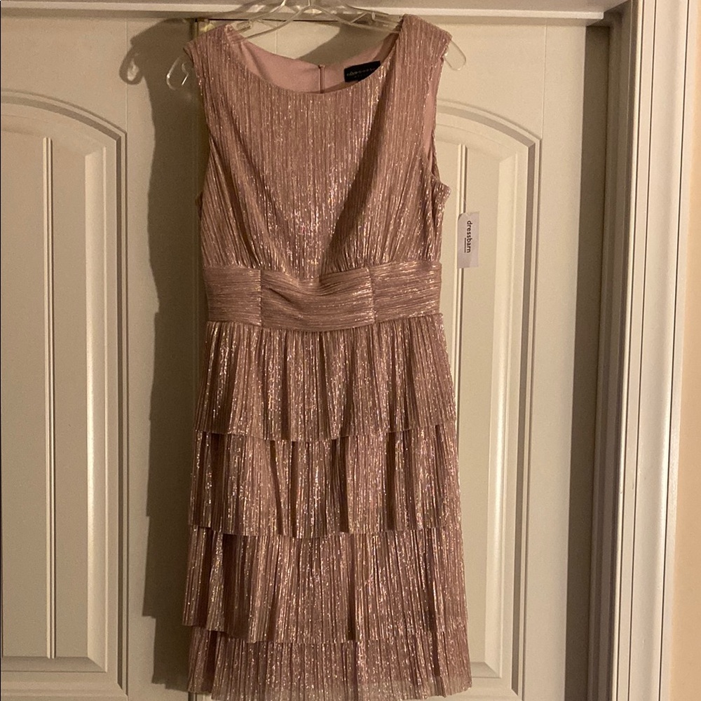 Elegant Pink Sleeveless Tiered Dress